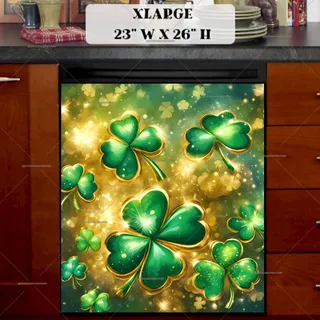 Preview of St. Patrick’s Day Shamrocks and Gold magnet in Extra Large size.