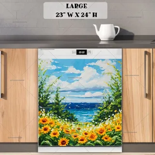 Preview of Seaside Flower Field magnet in Large size.