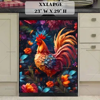 Preview of Colorful Folklore Rooster magnet in XX Large size.