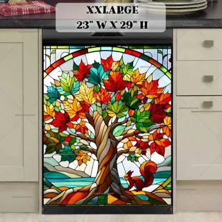 Preview of Stained Glass Tree and Squirrel magnet in XX Large size.