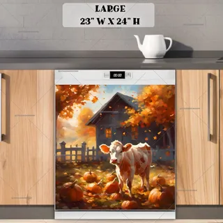 Preview of Autumn Farmhouse Calf magnet in Large size.