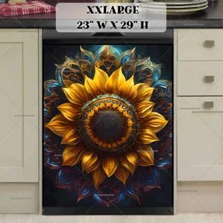 Preview of Blooming Sunflower Mandala magnet in XX Large size.