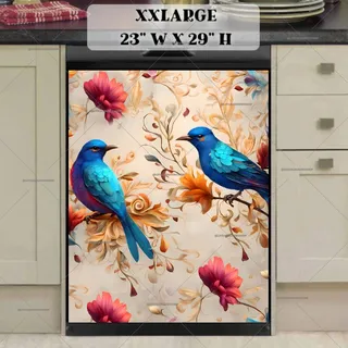 Preview of Blue Folklore Birds magnet in XX Large size.