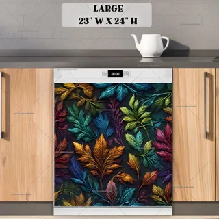 Preview of Colorful Boho Leaves magnet in Large size.