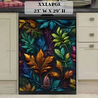 Preview of Colorful Boho Leaves magnet in XX Large size.