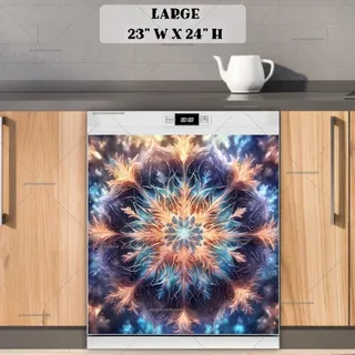 Preview of Abstract Snowflake Mandala magnet in Large size.