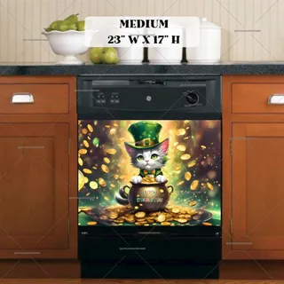 Preview of St. Patrick’s Day Kitten in Top Hat magnet in Medium size.