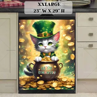 Preview of St. Patrick’s Day Kitten in Top Hat magnet in XX Large size.