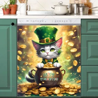 Preview of St. Patrick’s Day Kitten in Top Hat magnet.