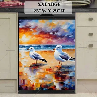 Preview of Seagulls Couple on the Beach magnet in XX Large size.