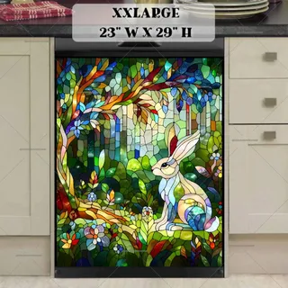 Preview of Stained Glass Rabbit in the Forest magnet in XX Large size.