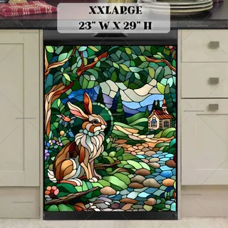 Preview of Stained Glass Bunny at the Cottage magnet in XX Large size.