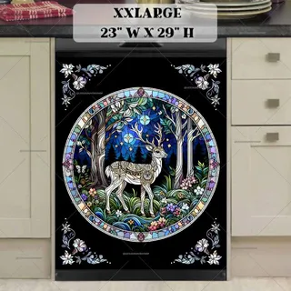 Preview of Stained Glass White Deer magnet in XX Large size.