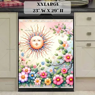 Preview of Bohemian Folk Sun and Flowers magnet in XX Large size.