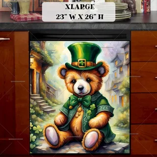 Preview of St. Patrick’s Day Irish Teddy Bear magnet in Extra Large size.