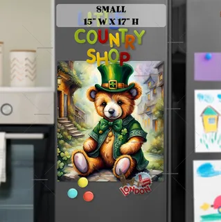 Preview of St. Patrick’s Day Irish Teddy Bear magnet in Small size.