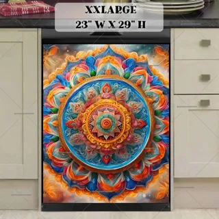 Preview of Whimsical Colorful Mandala magnet in XX Large size.