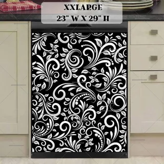 Preview of Black and White Batik Pattern magnet in XX Large size.