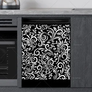 Preview of Black and White Batik Pattern magnet.