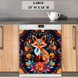 Preview of Little Folklore Floral Fox magnet in Large size.