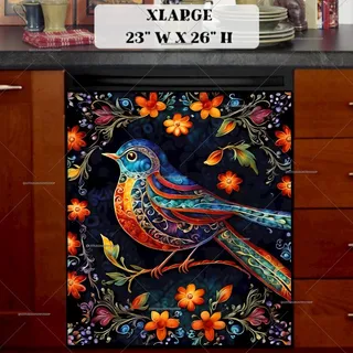 Preview of Eastern European Folk Bird magnet in Extra Large size.