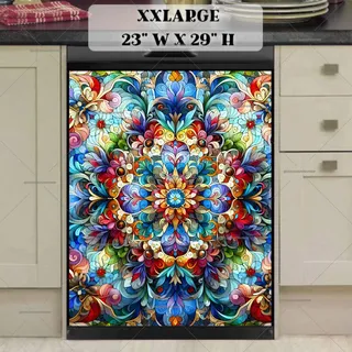 Preview of Colorful Stained Glass Mandala magnet in XX Large size.