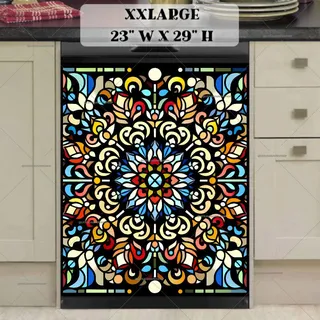 Preview of Stained Glass Mandala Design magnet in XX Large size.