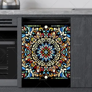 Preview of Stained Glass Mandala Design magnet.