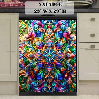 Preview of Beautiful Stained Glass Mandala magnet in XX Large size.