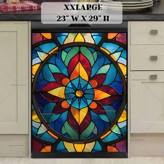 Preview of Stained Glass Mandala magnet in XX Large size.