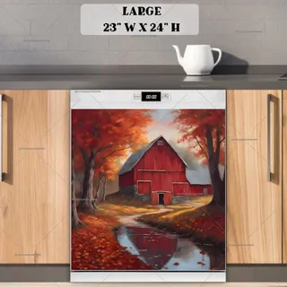 Preview of Autumn Barn and Maple Trees magnet in Large size.