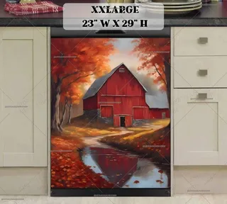 Preview of Autumn Barn and Maple Trees magnet in XX Large size.