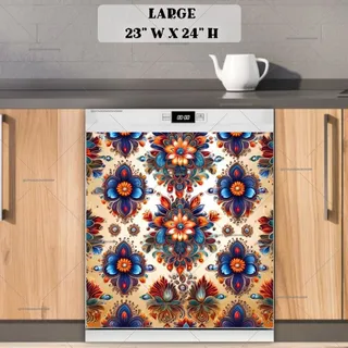 Preview of Eastern European Flower Pattern magnet in Large size.