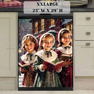 Preview of Vintage Christmas Carol Girls magnet in XX Large size.