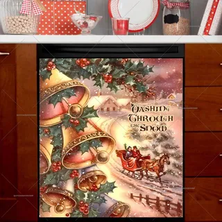 Preview of Vintage Christmas Scene magnet.