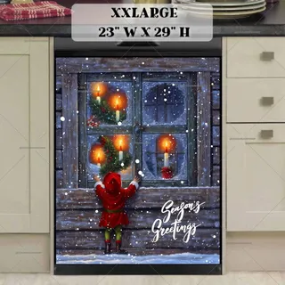 Preview of Little Christmas Elf at the Window magnet in XX Large size.