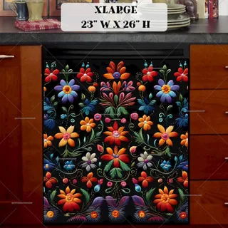 Preview of Little Polish Folklore Flowers magnet in Extra Large size.