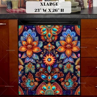 Preview of Traditional Polish Folklore Flowers magnet in Extra Large size.