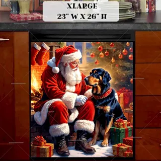 Preview of Santa and His Dog magnet in Extra Large size.