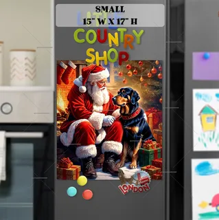 Preview of Santa and His Dog magnet in Small size.