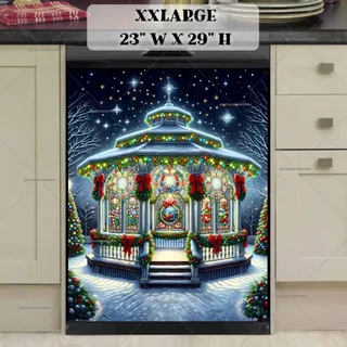 Preview of Stained Glass Christmas Gazebo magnet in XX Large size.