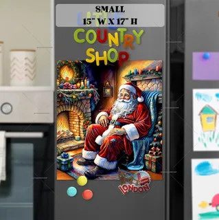 Preview of Tired Santa Claus magnet in Small size.