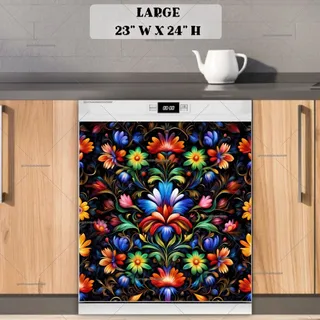 Preview of Colorful Bohemian Flowers magnet in Large size.