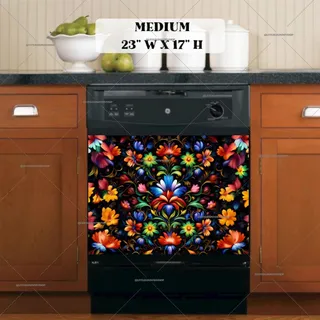 Preview of Colorful Bohemian Flowers magnet in Medium size.