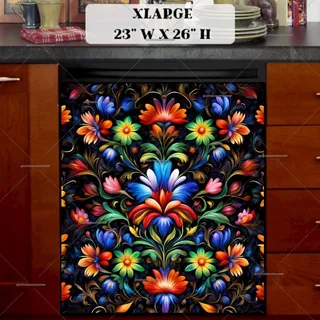 Preview of Colorful Bohemian Flowers magnet in Extra Large size.