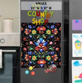 Preview of Colorful Bohemian Flowers magnet in Small size.