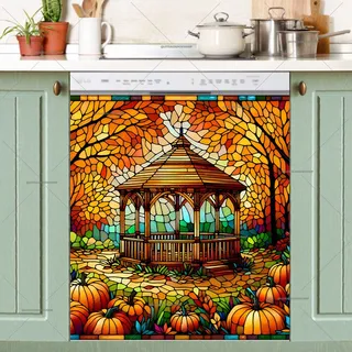 Preview of Stained Glass Autumn Gazebo magnet.