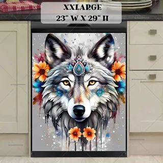 Preview of Beautiful Grey Ethnic Wolf magnet in XX Large size.