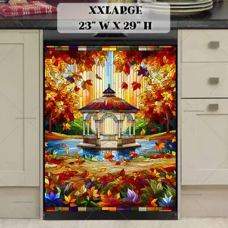 Preview of Stained Glass Fall Gazebo magnet in XX Large size.