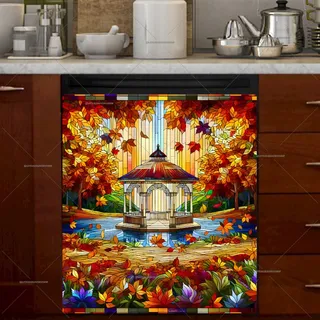 Preview of Stained Glass Fall Gazebo magnet.